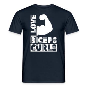J’aime biceps boucles dictons biceps muscles - T-shirt homme - marine - Devant - AI Model Male 178 light (178cm)