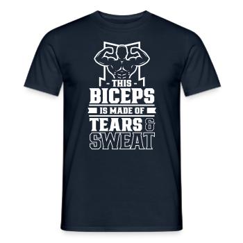 Dieser Bizeps Ist Aus Tränen Und Schweiß Gemacht - Männer T-Shirt - Navy - Vorne - AI Model Male 178 light (178cm)