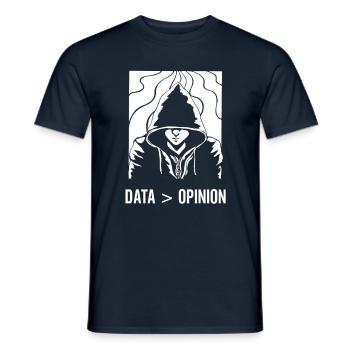 Data > Opinion Coding Code Coder Programmierer - Männer T-Shirt - Navy - Vorne - AI Model Male 178 light (178cm)