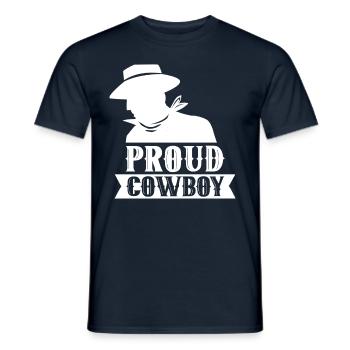 Proud Cowboy Cowboys Texas Cute Sayings - Men's T-Shirt - navy - Front - AI Model Male 178 light (178cm)