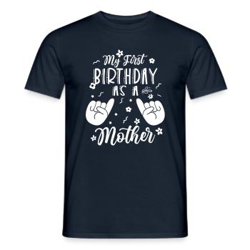 Mon premier anniversaire en tant que maman papa papa papa - T-shirt homme - marine - Devant - AI Model Male 178 light (178cm)