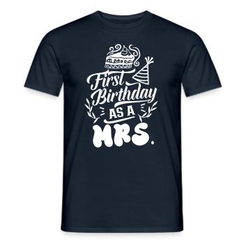 Premier anniversaire en tant qu’épouse épouse père père - T-shirt homme - marine - Devant - AI Model Male 178 light (178cm)