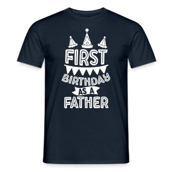 Premier anniversaire en tant que papa papa fête papa - T-shirt homme - marine - Devant - AI Model Male 178 light (178cm)
