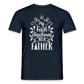 My first Christmas as a father pregnant - Men's T-Shirt - navy - Front - AI Model Male 178 light (178cm)