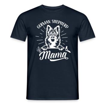 Berger Allemand Mama Fille Animal de compagnie Mignon - T-shirt homme - marine - Devant - AI Model Male 178 light (178cm)