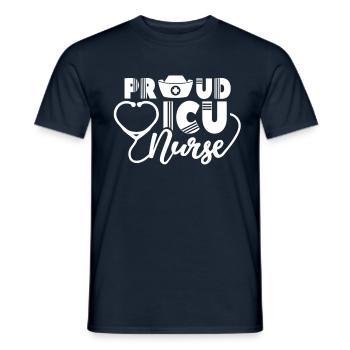 Proud intensive care nurse intensive care - Men's T-Shirt - navy - Front - AI Model Male 178 light (178cm)