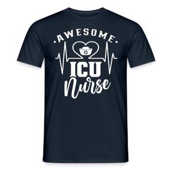 Grande infirmière en soins intensifs Soins intensifs - T-shirt homme - marine - Devant - AI Model Male 178 light (178cm)