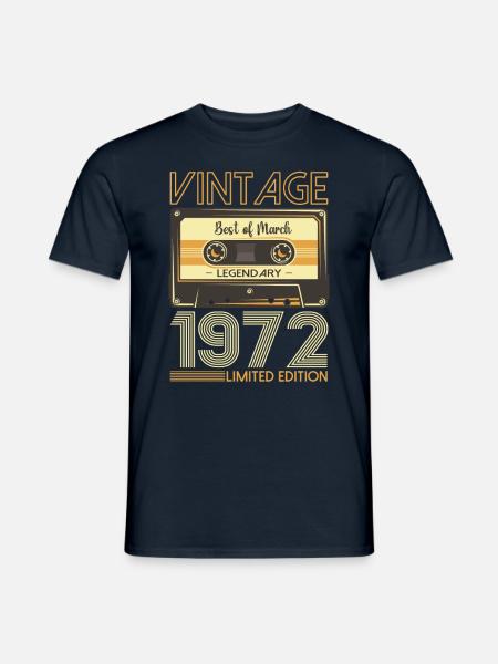 51 Geburtstag Mann März Jahrgang 1972 Kassette - Männer T-Shirt - Navy