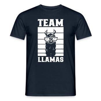 Team Lamas Sayings Llama Lama Animal - Men's T-Shirt - navy - Front - AI Model Male 178 light (178cm)
