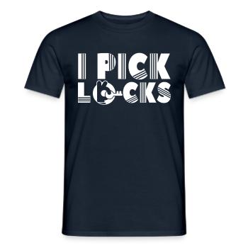 I Crack Locks Lock Picking Lock Cracker - T-shirt homme - marine - Devant - AI Model Male 178 light (178cm)