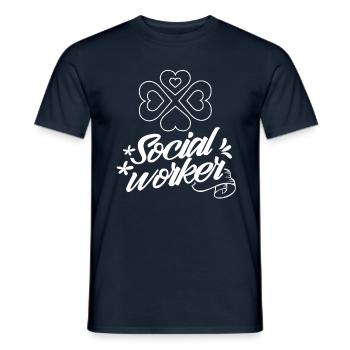 Profession de travailleur social Travail social Travailleur social - T-shirt homme - marine - Devant - AI Model Male 178 light (178cm)
