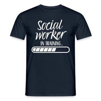 Travailleur social en formation Travailleur social - T-shirt homme - marine - Devant - AI Model Male 178 light (178cm)