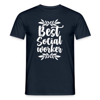 Meilleure formation de travailleur social - T-shirt homme - marine - Devant - AI Model Male 178 light (178cm)
