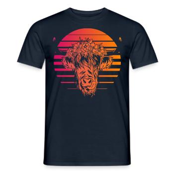 Scottish Highlands Highland Cattle Highland Cow - Men's T-Shirt - navy - Front - AI Model Male 178 light (178cm)
