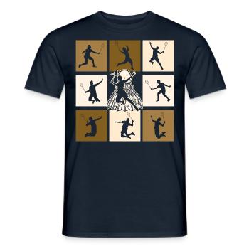 Badminton - Männer T-Shirt - Navy - Vorne - AI Model Male 178 light (178cm)