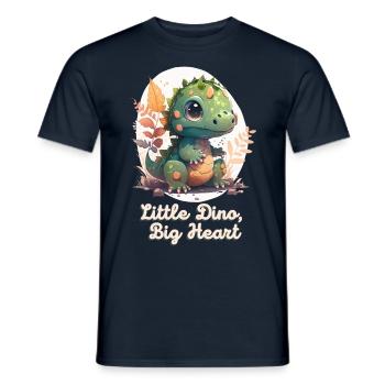 Petit Dino Grand Cœur - T-shirt homme - marine - Devant - AI Model Male 178 light (178cm)