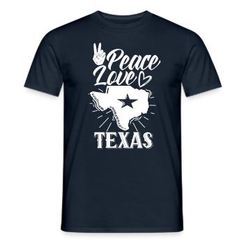 Frieden Liebe Texas Texanisch Stolz Texaner - Männer T-Shirt - Navy - Vorne - AI Model Male 178 light (178cm)