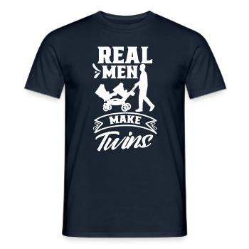 De vrais hommes font de l’humour des Gémeaux un jumeau - T-shirt homme - marine - Devant - AI Model Male 178 light (178cm)