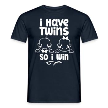 Ich Habe Zwillinge Also Gewinne Ich Zwilling - Männer T-Shirt - Navy - Vorne - AI Model Male 178 light (178cm)