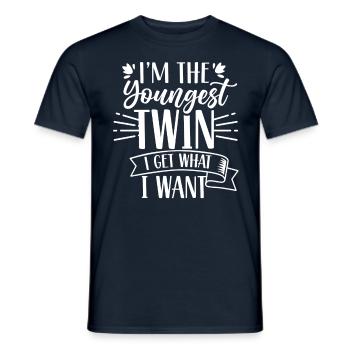 Bin Der Jüngste Zwilling Ich Bekomme Was Ich Will - Männer T-Shirt - Navy - Vorne - AI Model Male 178 light (178cm)