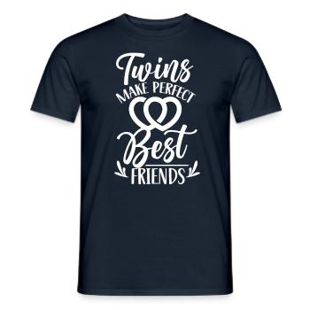 Les Gémeaux sont les meilleurs amis parfaits Humour - T-shirt homme - marine - Devant - AI Model Male 178 light (178cm)