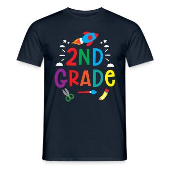 Second Grade School Second Grade Students Teachers - Men's T-Shirt - navy - Front - AI Model Male 178 light (178cm)
