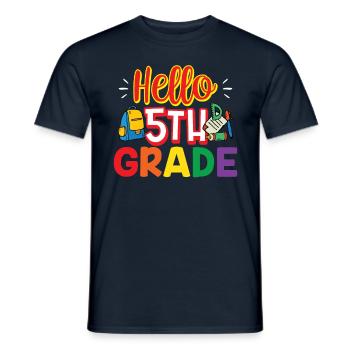 Hello 5th grade fifth 5th grade fifth graders - Men's T-Shirt - navy - Front - AI Model Male 178 light (178cm)