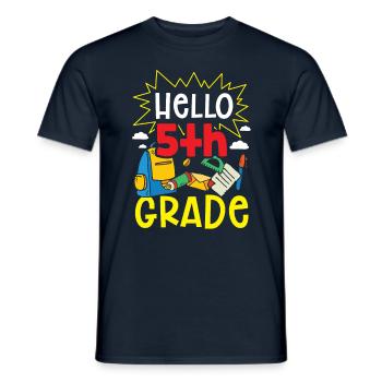 Hello 5th grade fifth graders 5 grade fifth - Men's T-Shirt - navy - Front - AI Model Male 178 light (178cm)