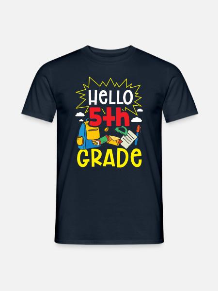 Hallo 5. Klasse Fünftklässler 5 Klasse Fünfte - Männer T-Shirt - Navy