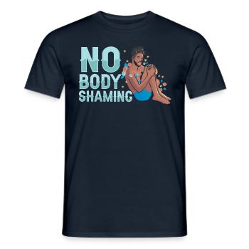 No Body Shaming Bodyshaming Stop Annoyance - Men's T-Shirt - navy - Front - AI Model Male 178 light (178cm)