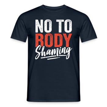 No to Stop Body Shaming Bodyshaming Annoyance - Men's T-Shirt - navy - Front - AI Model Male 178 light (178cm)
