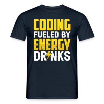 Programming with Energydrinks Coding Code Coder - Men's T-Shirt - navy - Front - AI Model Male 178 light (178cm)