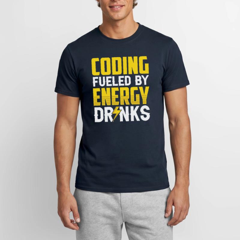 Programmieren Mit Energydrinks Coding Code Coder Männer T-Shirt