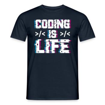 Coding Ist Leben Programmierer Coder Code - Männer T-Shirt - Navy - Vorne - AI Model Male 178 light (178cm)