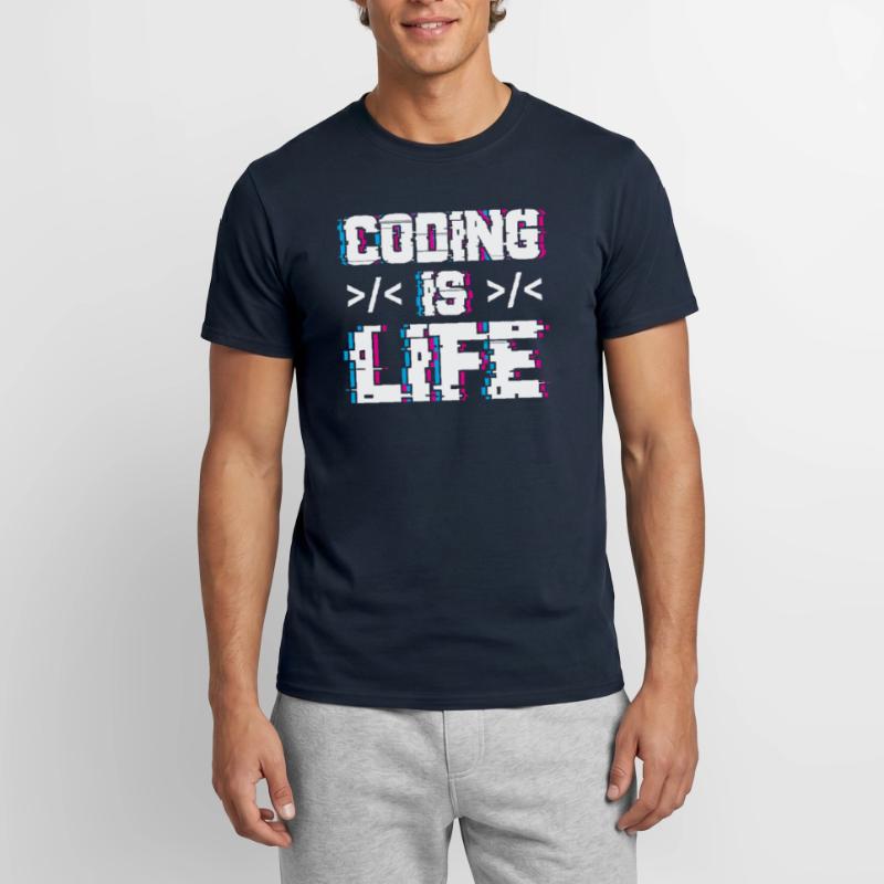 Coding Ist Leben Programmierer Coder Code Männer T-Shirt