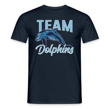 Team Dolphins Dolphins Dolphin Dolphin Lovers - Men's T-Shirt - navy - Front - AI Model Male 178 light (178cm)