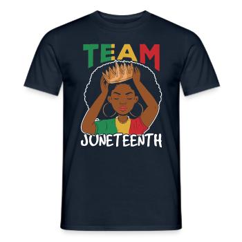 Team Juneteenth African American Black 1865 - Männer T-Shirt - Navy - Vorne - AI Model Male 178 light (178cm)