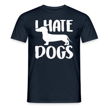 I Hate Dogs Cats Pet Lover Cat - Men's T-Shirt - navy - Front - AI Model Male 178 light (178cm)