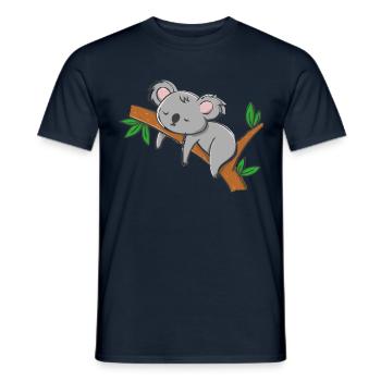 Koala ours Koala endormi. Idéal pour dormir. - T-shirt homme - marine - Devant - AI Model Male 178 light (178cm)