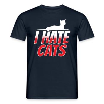 Ich Hasse Katzen Welpe Hund Liebhaber Tier - Männer T-Shirt - Navy - Vorne - AI Model Male 178 light (178cm)