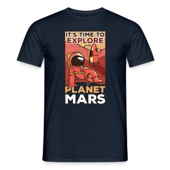Il est temps d’explorer la planète Mars - T-shirt homme - marine - Devant - AI Model Male 178 light (178cm)