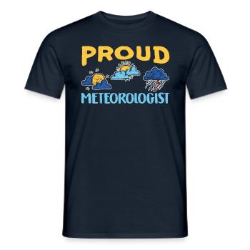 Fier météorologue Prévisions météorologiques Météorologie - T-shirt homme - marine - Devant - AI Model Male 178 light (178cm)