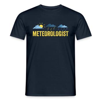 Météorologue Prévisions météorologiques Profession de météorologue - T-shirt homme - marine - Devant - AI Model Male 178 light (178cm)