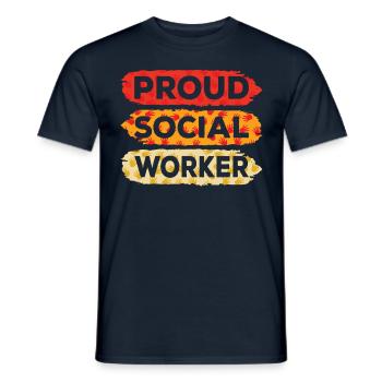 Fier travailleur social Formation Travailleur social - T-shirt homme - marine - Devant - AI Model Male 178 light (178cm)