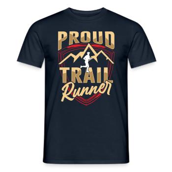 Proud Trail Runner Running Trail Running Race - T-shirt homme - marine - Devant - AI Model Male 178 light (178cm)
