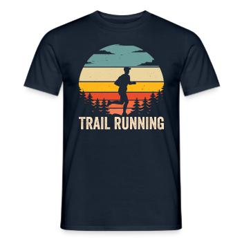 Trail Running Race Runner Trail Running - Men's T-Shirt - navy - Front - AI Model Male 178 light (178cm)