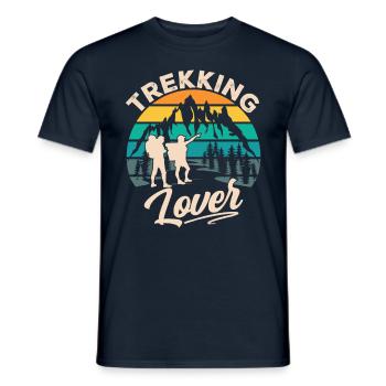 Trekking Liebhaber Wanderung Wandern Wanderer - Männer T-Shirt - Navy - Vorne - AI Model Male 178 light (178cm)