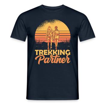 Trekking Partner Hiker Hiking - Men's T-Shirt - navy - Front - AI Model Male 178 light (178cm)