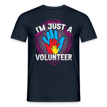 I am only a voluntary volunteer - Men's T-Shirt - navy - Front - AI Model Male 178 light (178cm)
