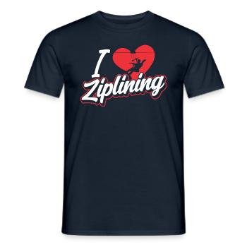 Ich Liebe Ziplining Sport Seilrutsche Zipline - Männer T-Shirt - Navy - Vorne - AI Model Male 178 light (178cm)